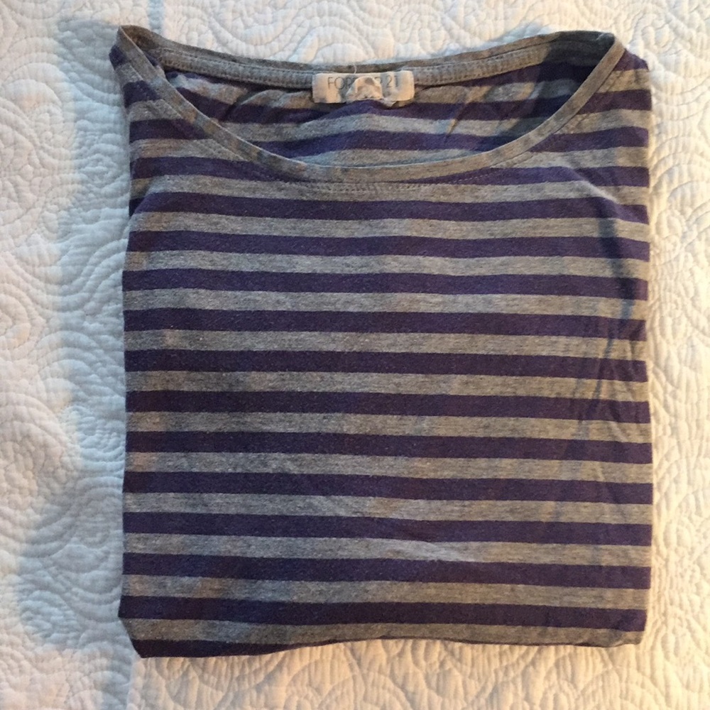 Forever 21 gray and purple striped tee!